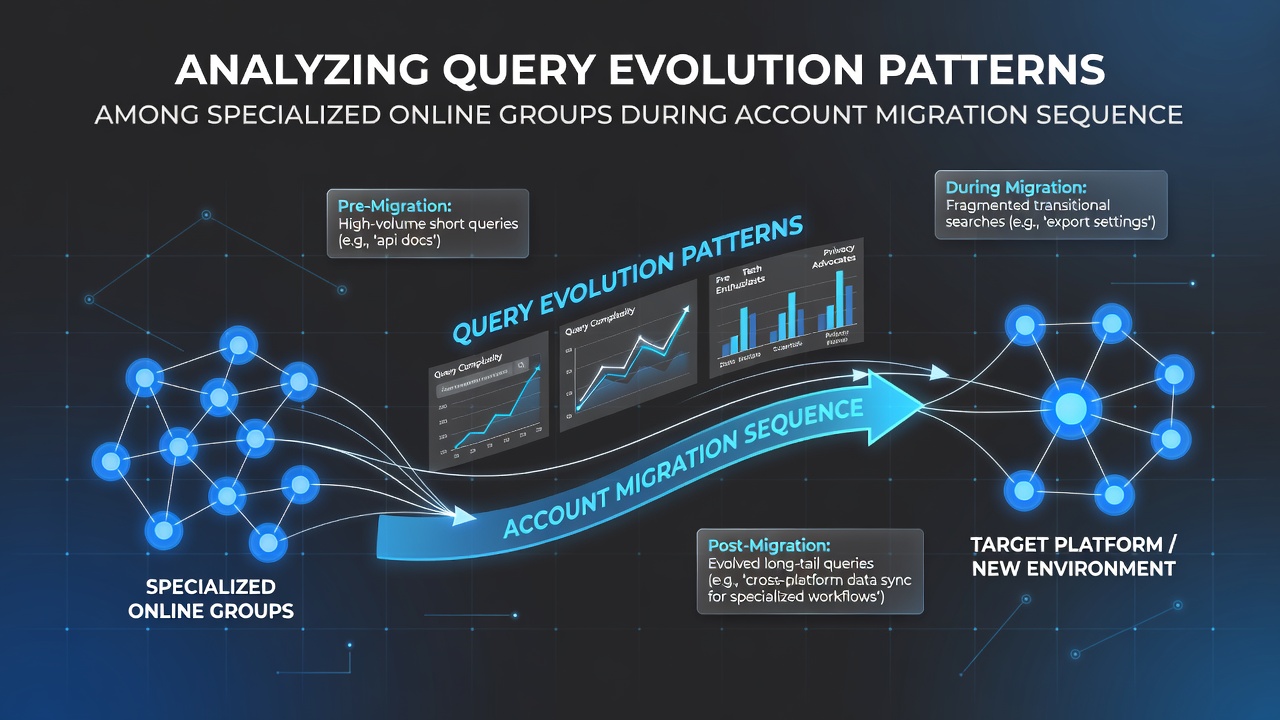 Chart displaying query volume trends across migration timelines in online forums