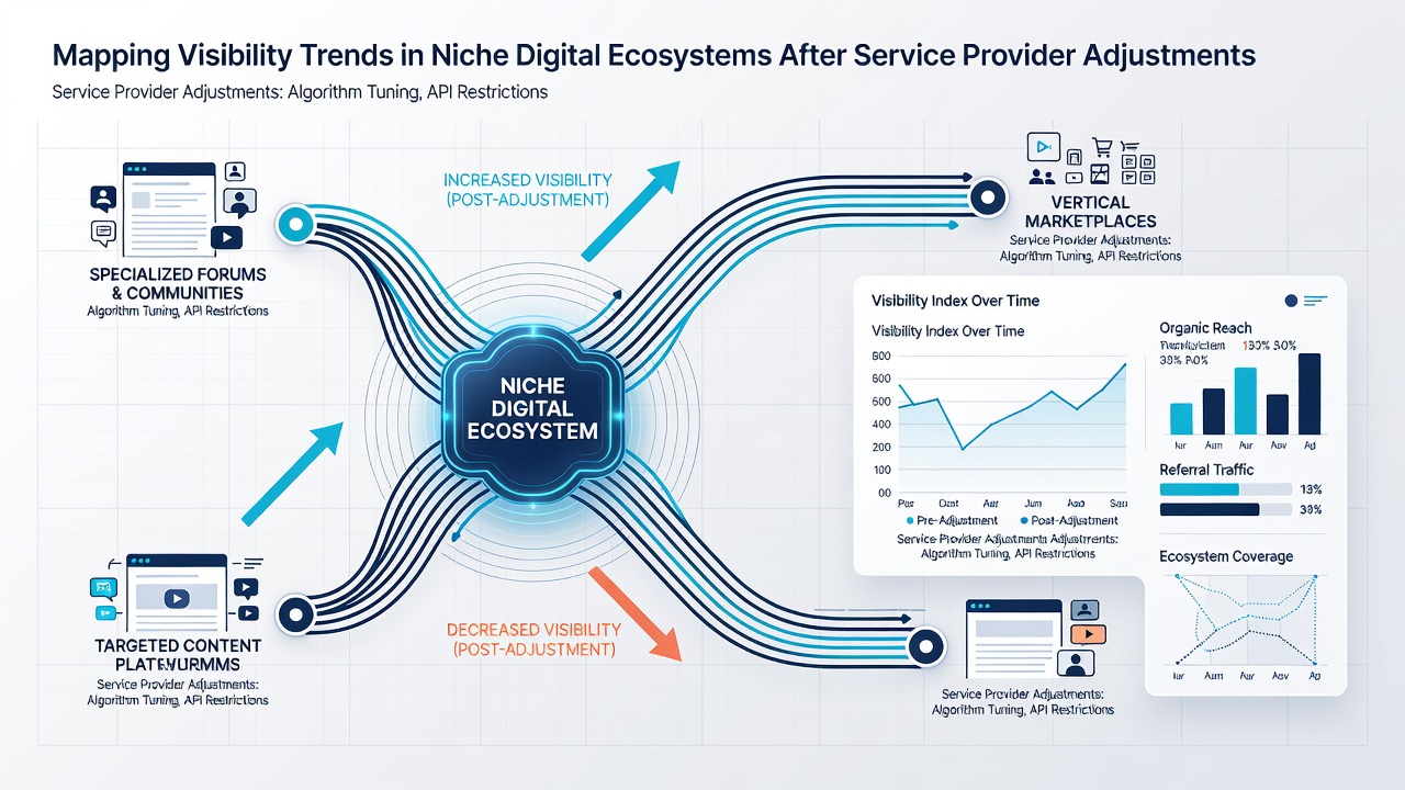 Detailed chart illustrating post-adjustment visibility recovery in specialized online communities