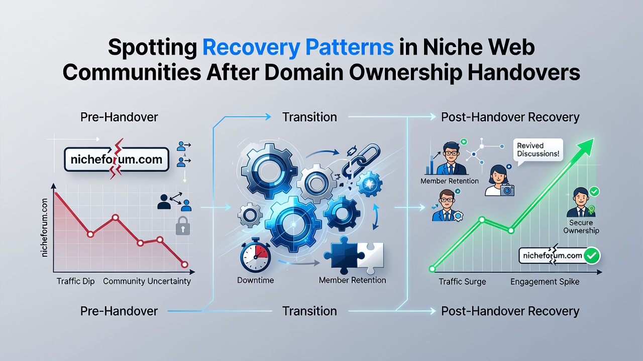Spotting Recovery Patterns in Niche Web Communities After Domain Ownership Handovers